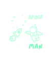 Space Man Graphic Black T-Shirt | Kids & Unisex Cotton Printed Tee