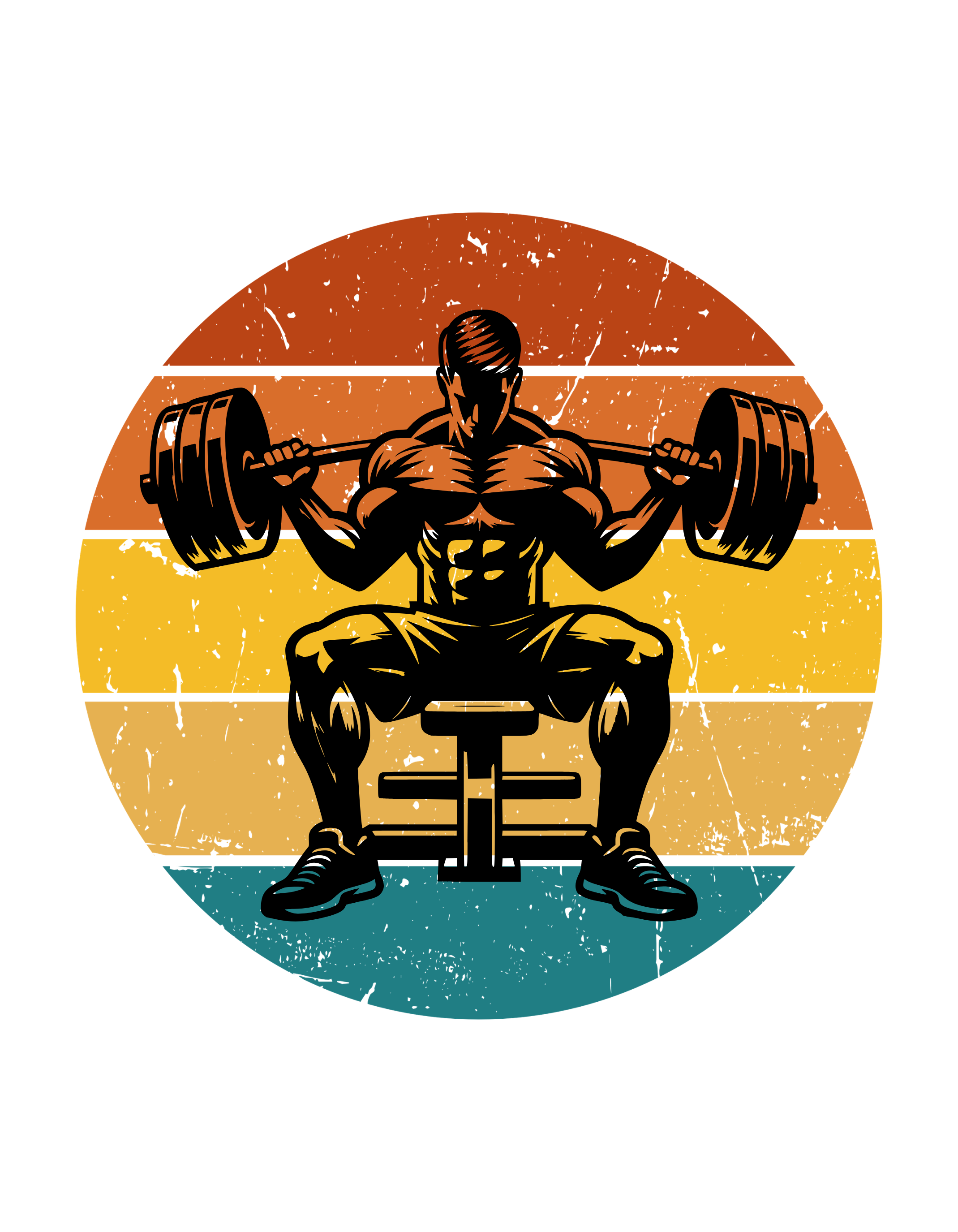 Vintage Gym Workout Graphic T-Shirt – Retro Barbell Fitness Tee