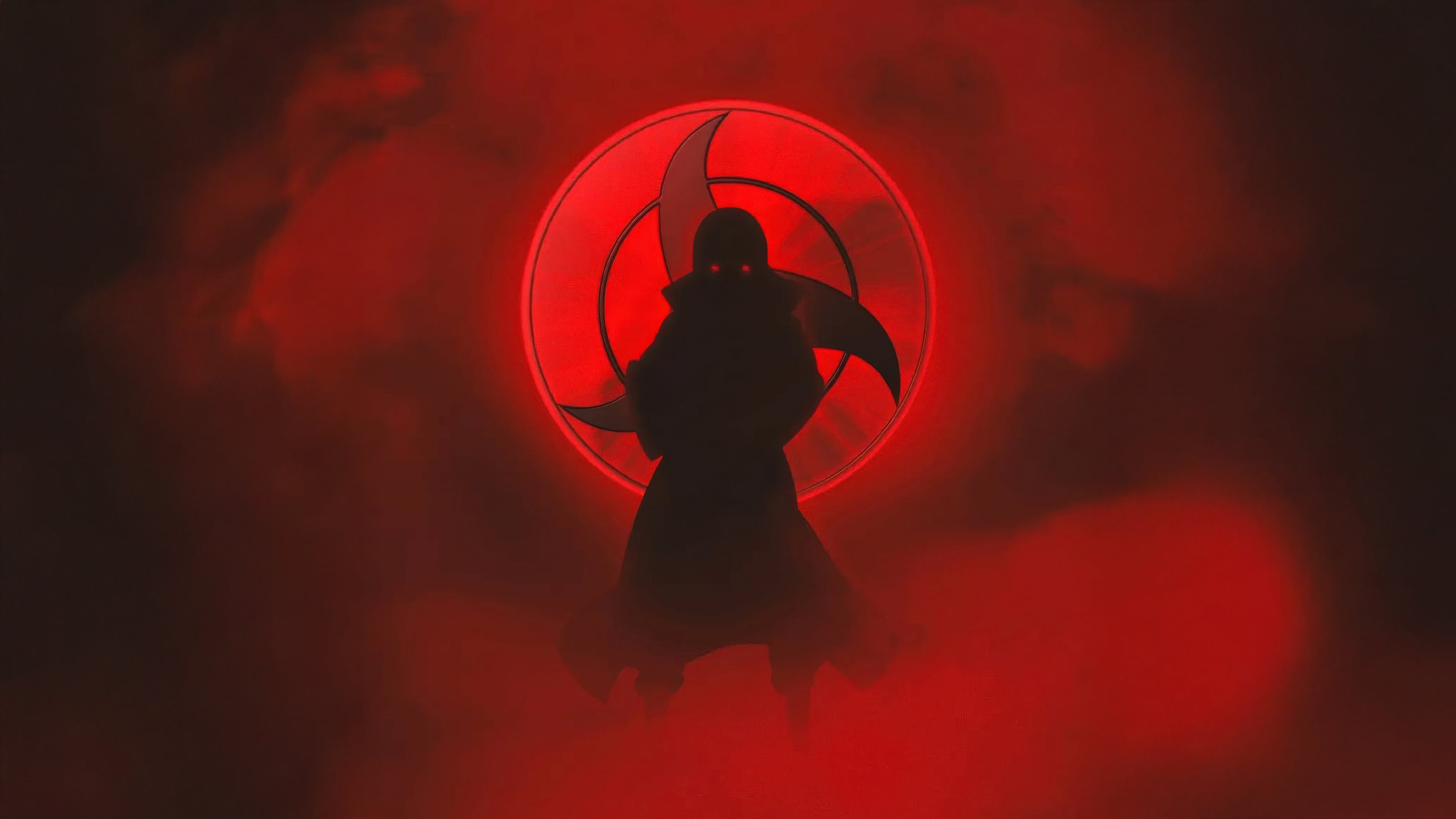Crimson Eclipse – Forbidden Shinobi Anime-Inspired Shadow Poster