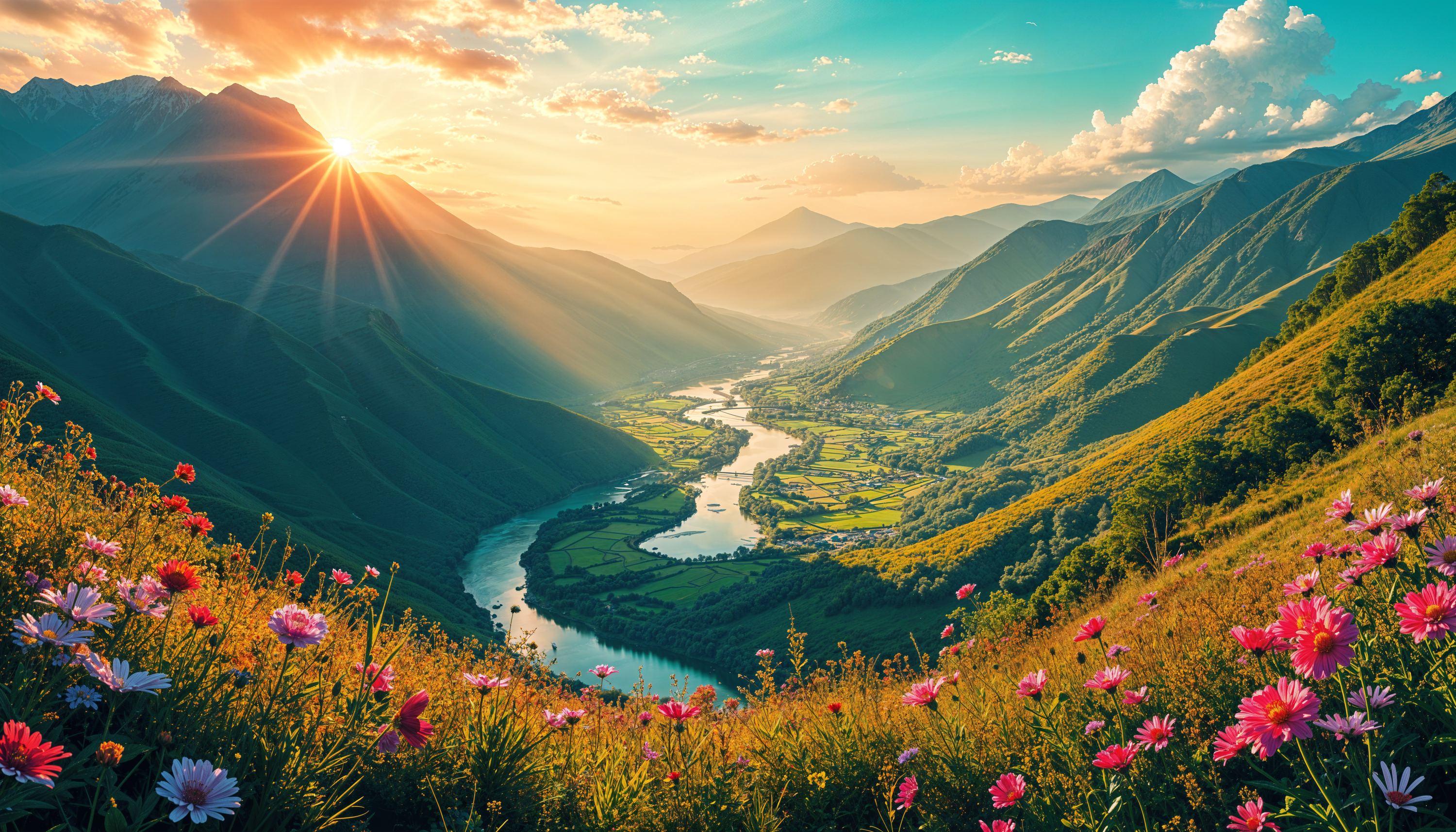 Eternal Valley – Serene Mountain Landscape Nature Poster