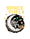 Space Fuel Astronaut Graphic Black T-Shirt | Funny Space Cotton Tee
