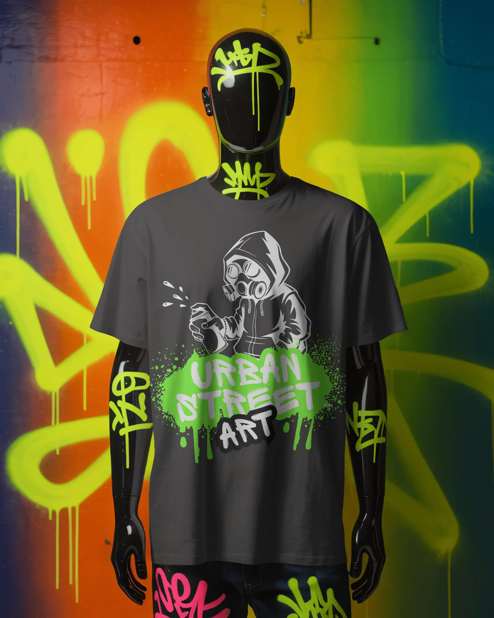 Urban Street Art Graphic T-Shirt – Graffiti Spray Paint Tee