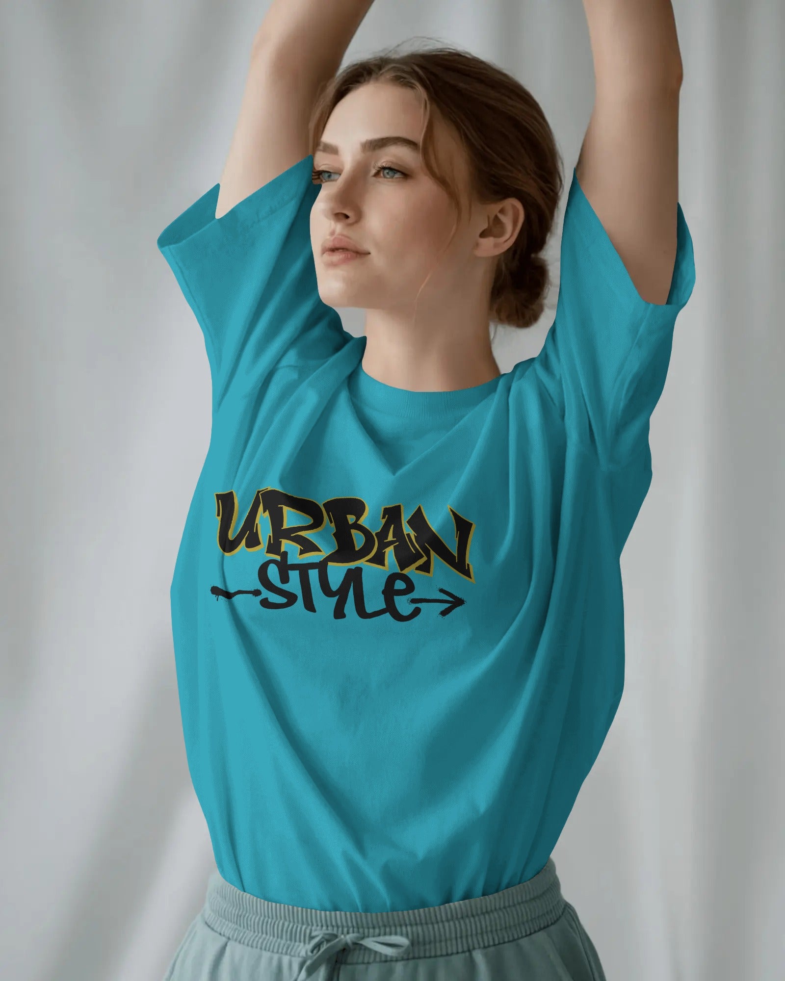 Urban Style Yellow Graphic T-Shirt for Women | Trendy Streetwear Cotton Tee