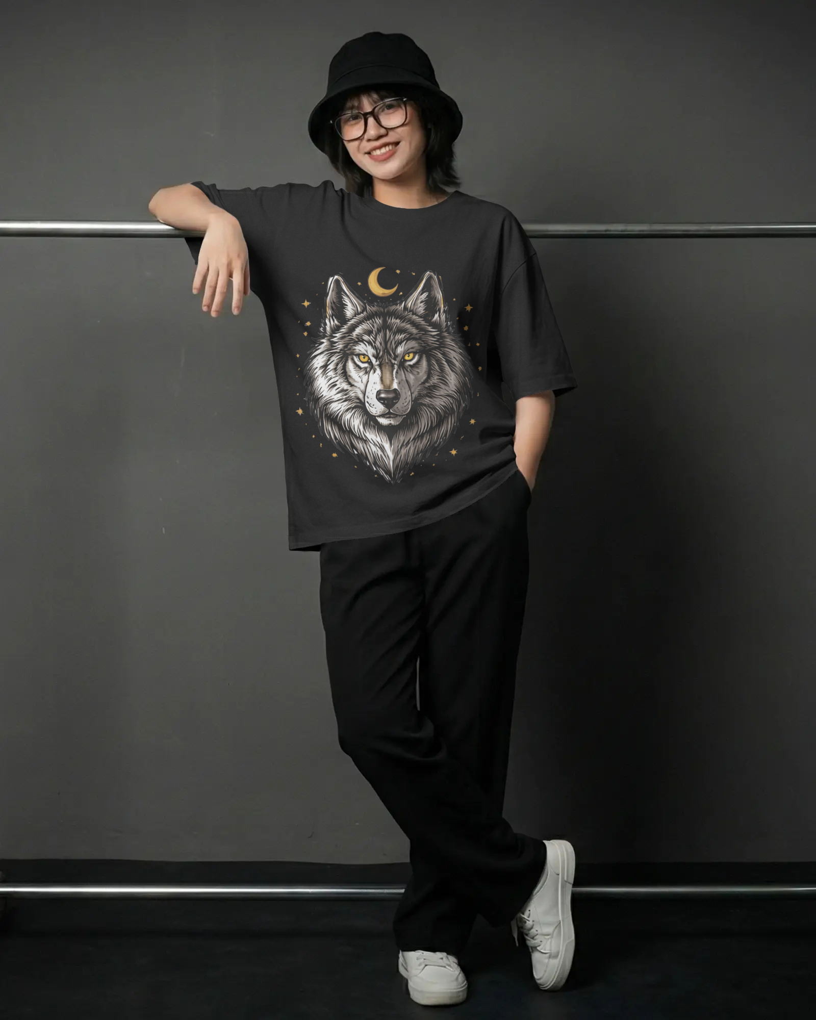 Mystic Wolf Graphic T-Shirt – Moon Wolf Streetwear Tee