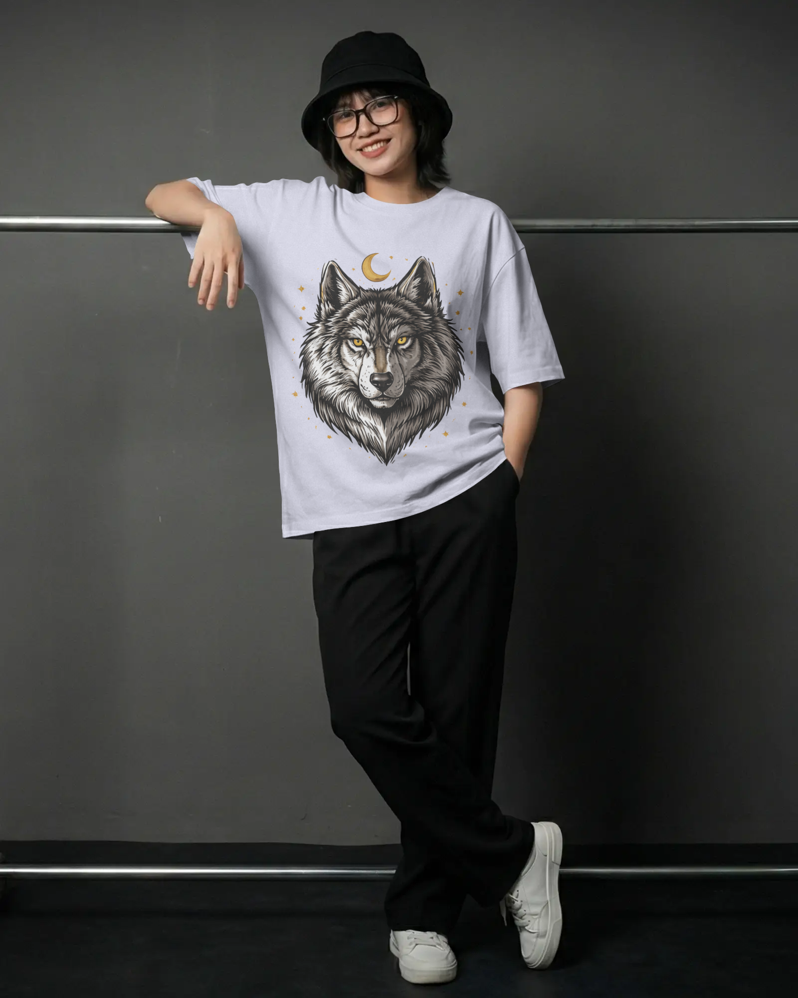 Mystic Wolf Graphic T-Shirt – Moon Wolf Streetwear Tee