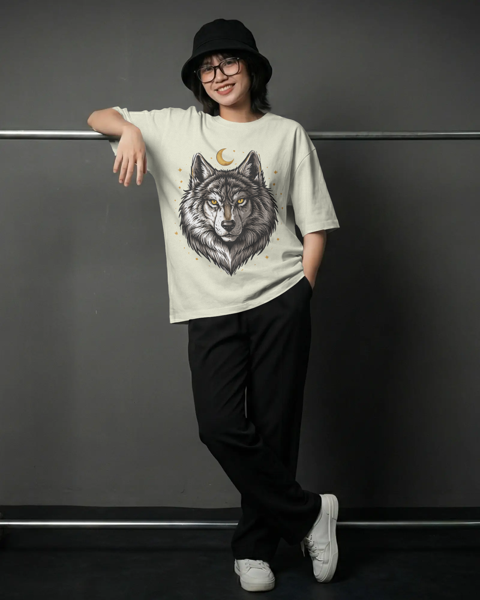 Mystic Wolf Graphic T-Shirt – Moon Wolf Streetwear Tee