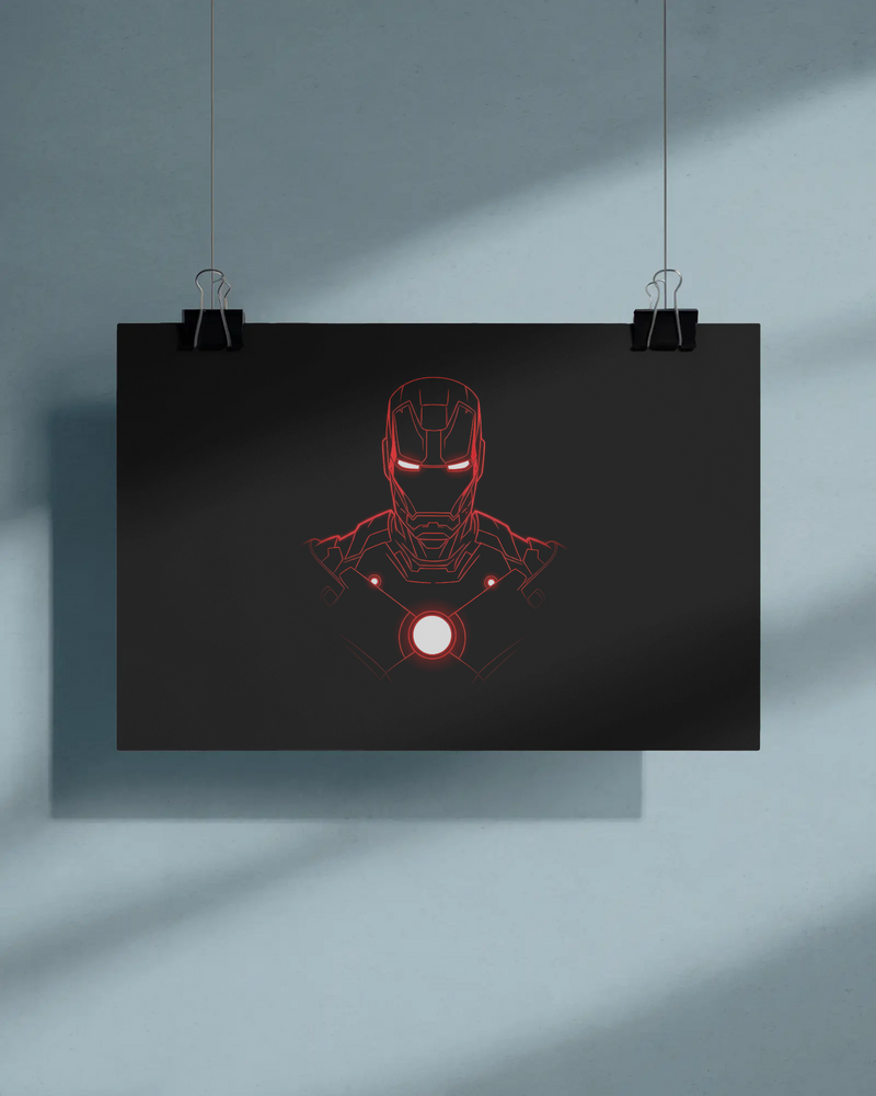 Arc Core Sentinel – Futuristic Armor Hero Inspired Minimalist Poster