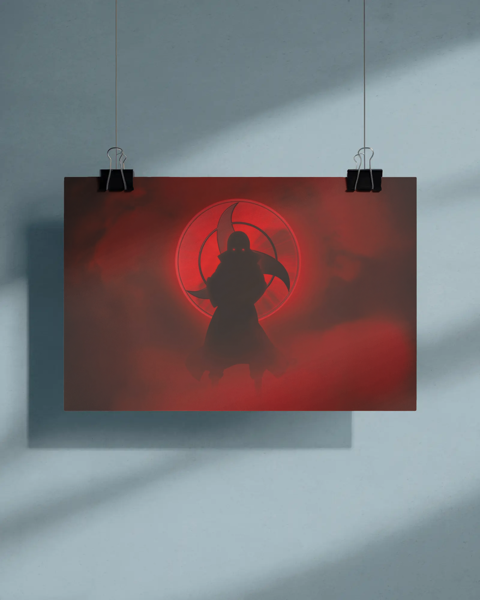 Crimson Eclipse – Forbidden Shinobi Anime-Inspired Shadow Poster