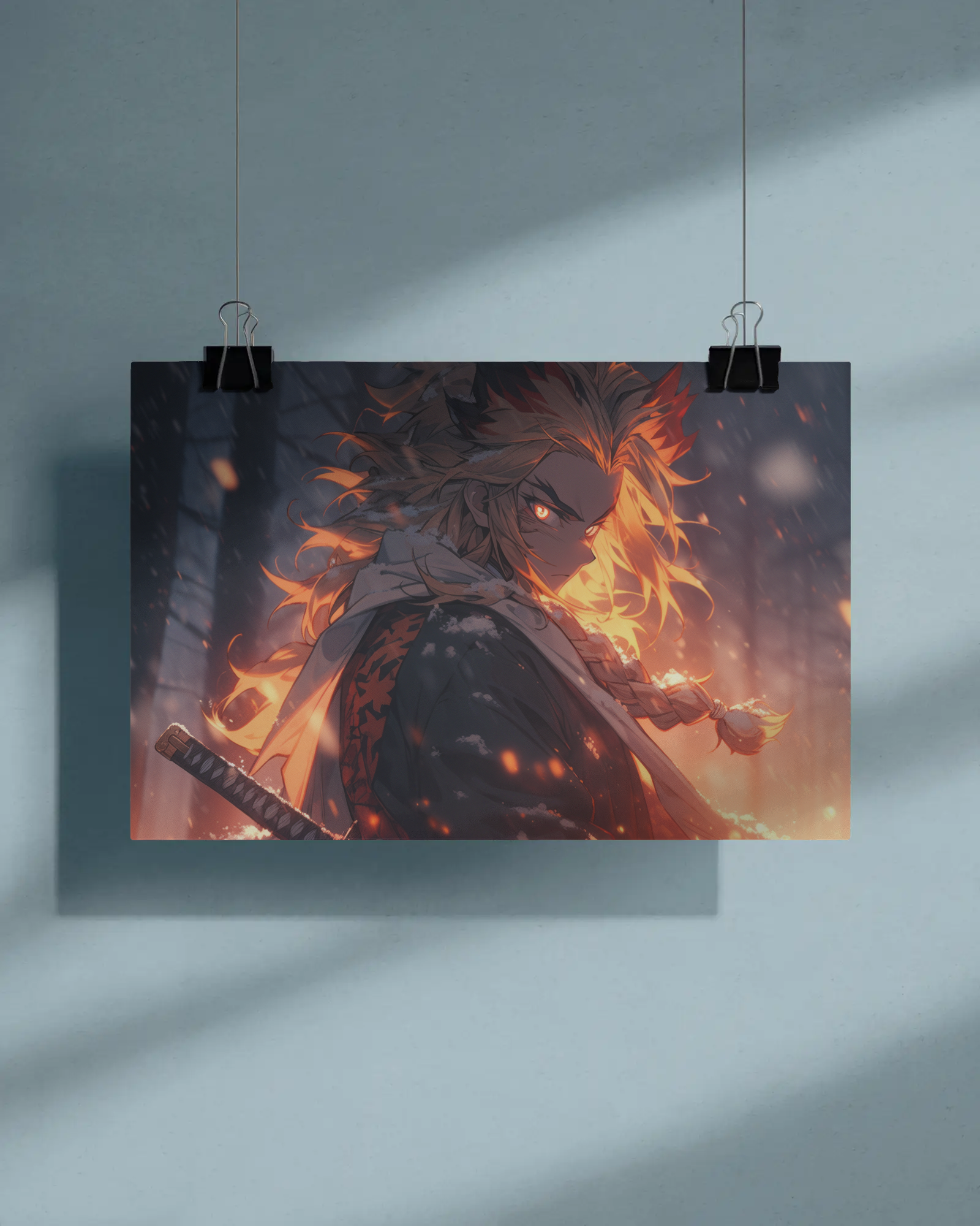 Blazing Resolve – Flame Guardian Anime-Inspired Power Poster