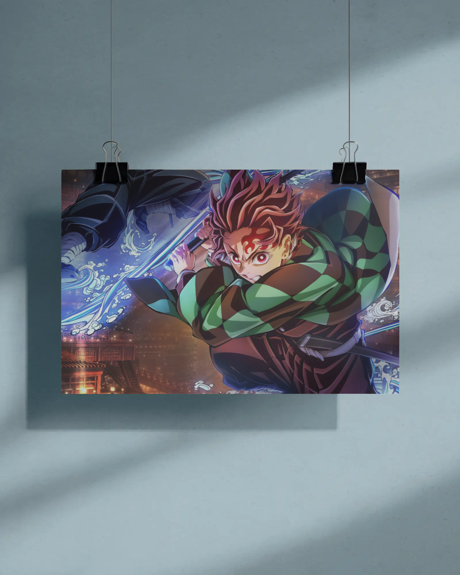 Torrent Resolve – Water Blade Warrior Anime-Inspired Action Poster