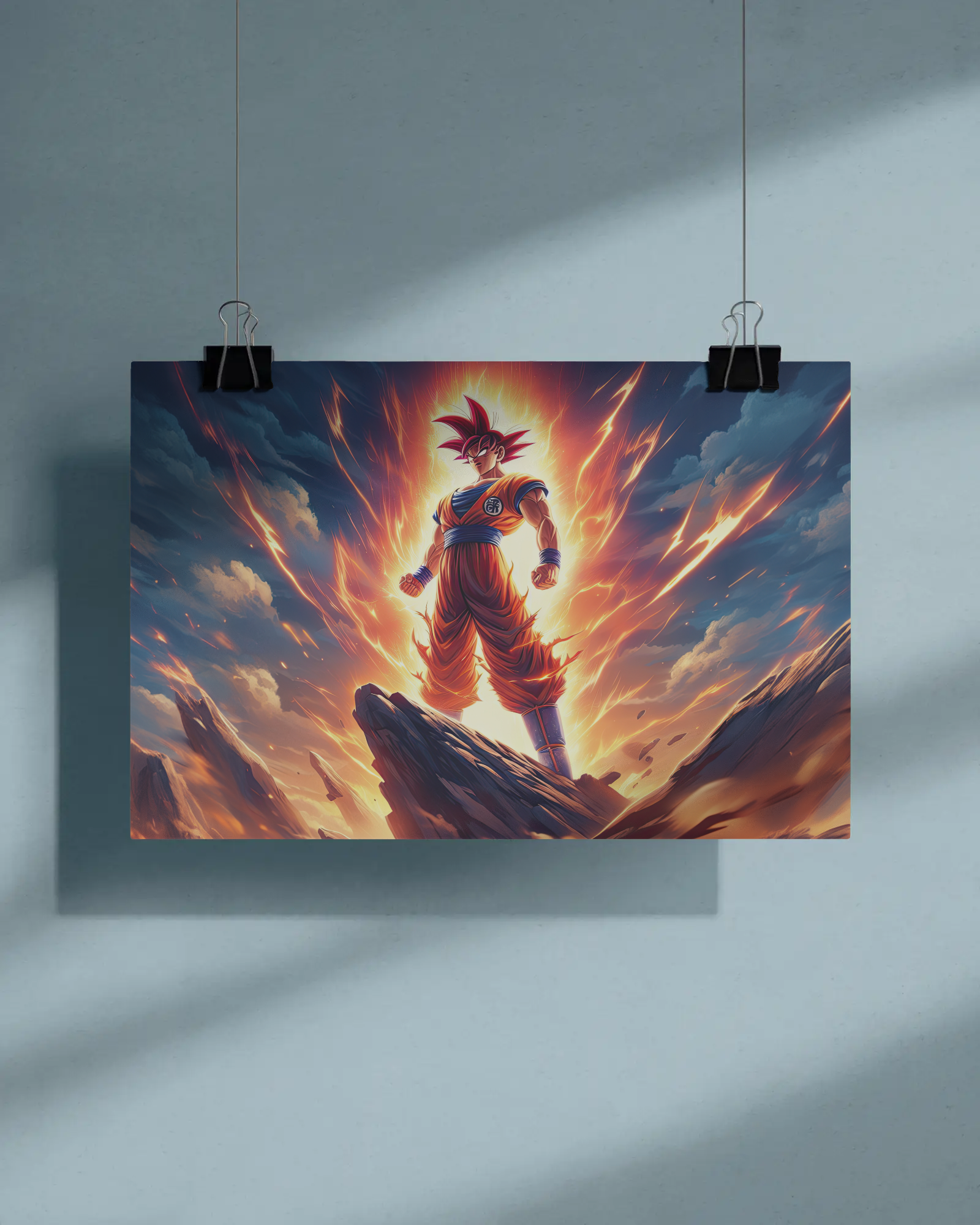 Awakened Saiyan Warrior Poster – Epic Power Anime Wall Art