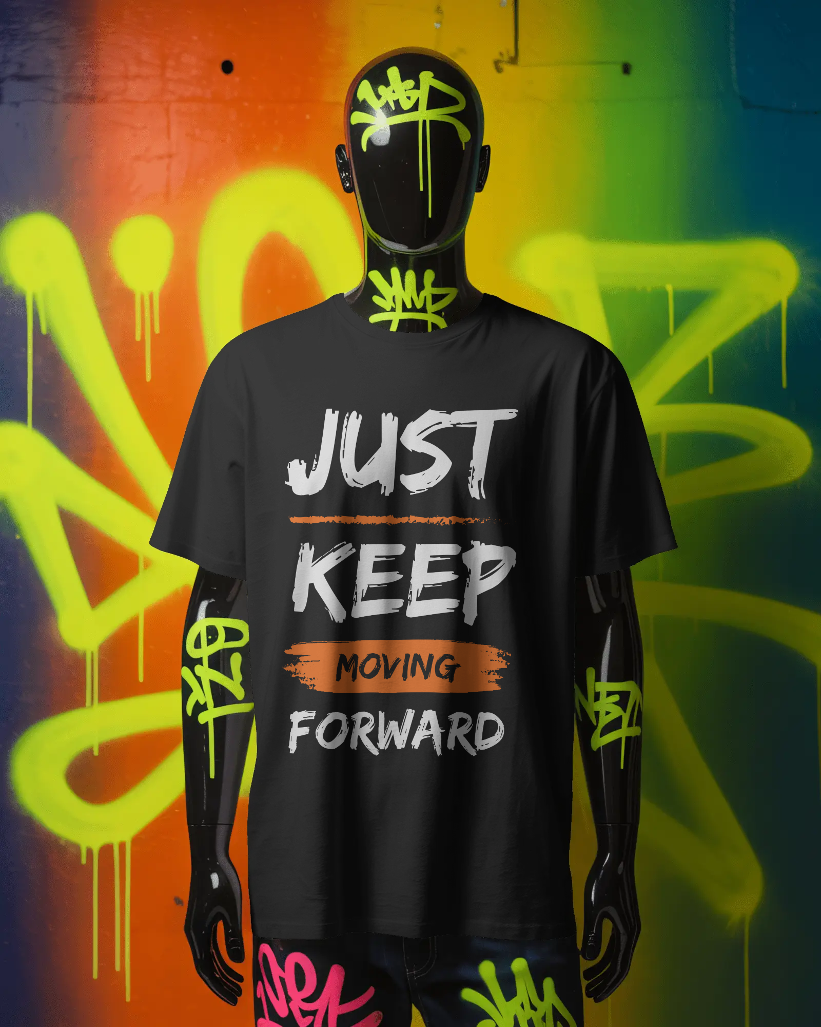 Just Keep Moving Forward T-Shirt – Motivational Typography Graphic Tee
