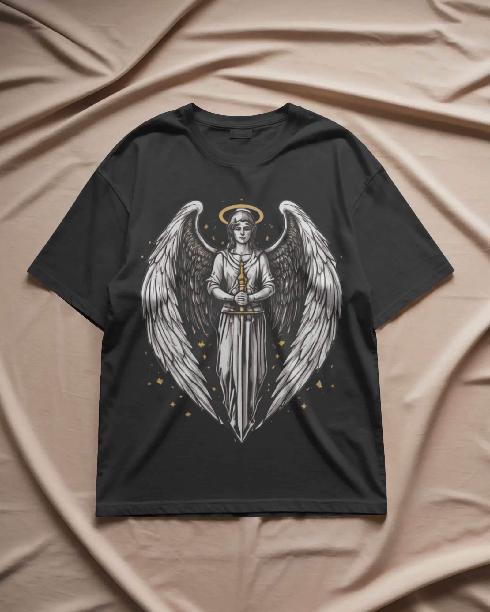Guardian Angel Graphic T-Shirt – Dark Aesthetic Angel Wing Streetwear Tee