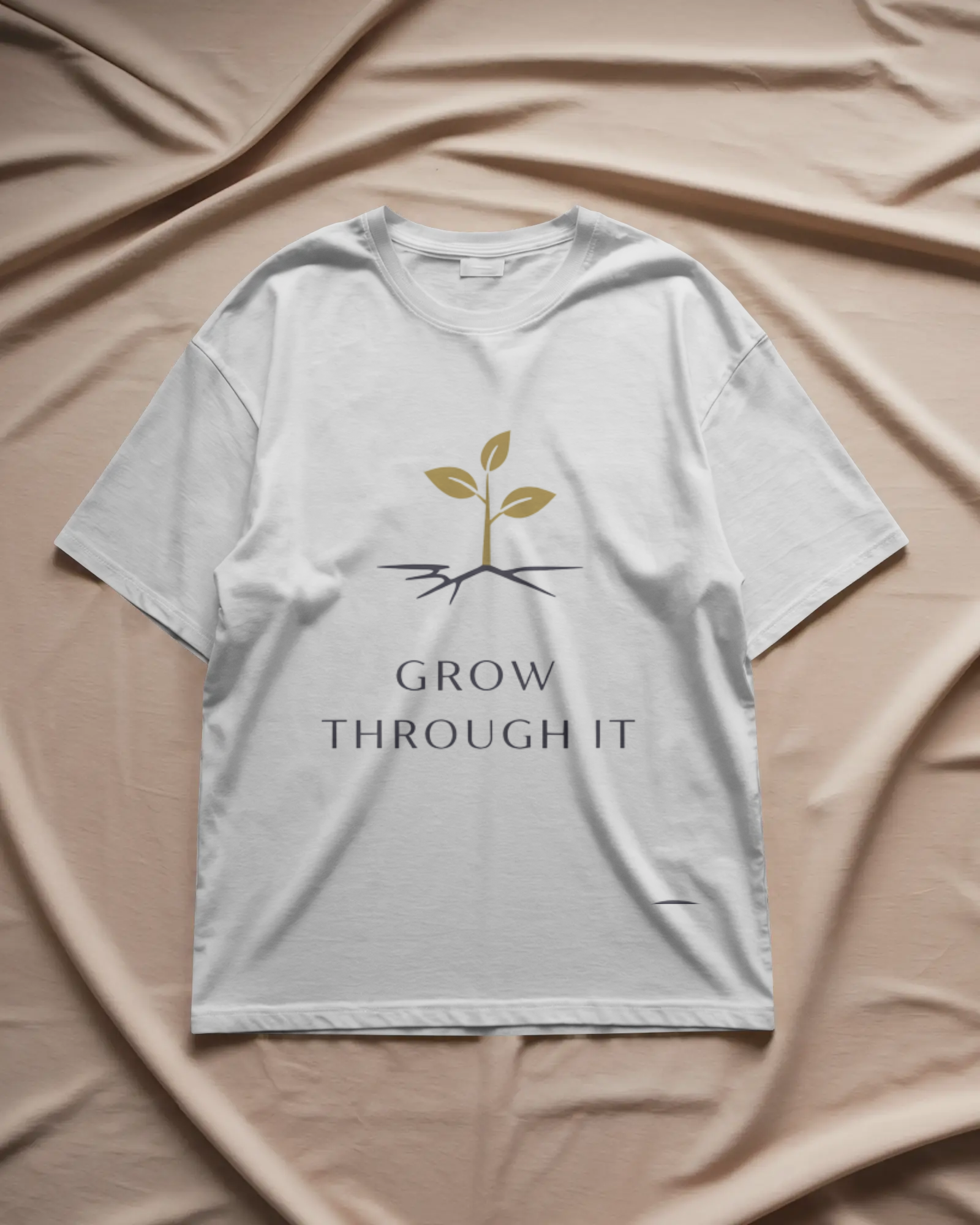 Grow Through It Women Crop Top – Minimal Growth Motivation Graphic Tee T-Shirt