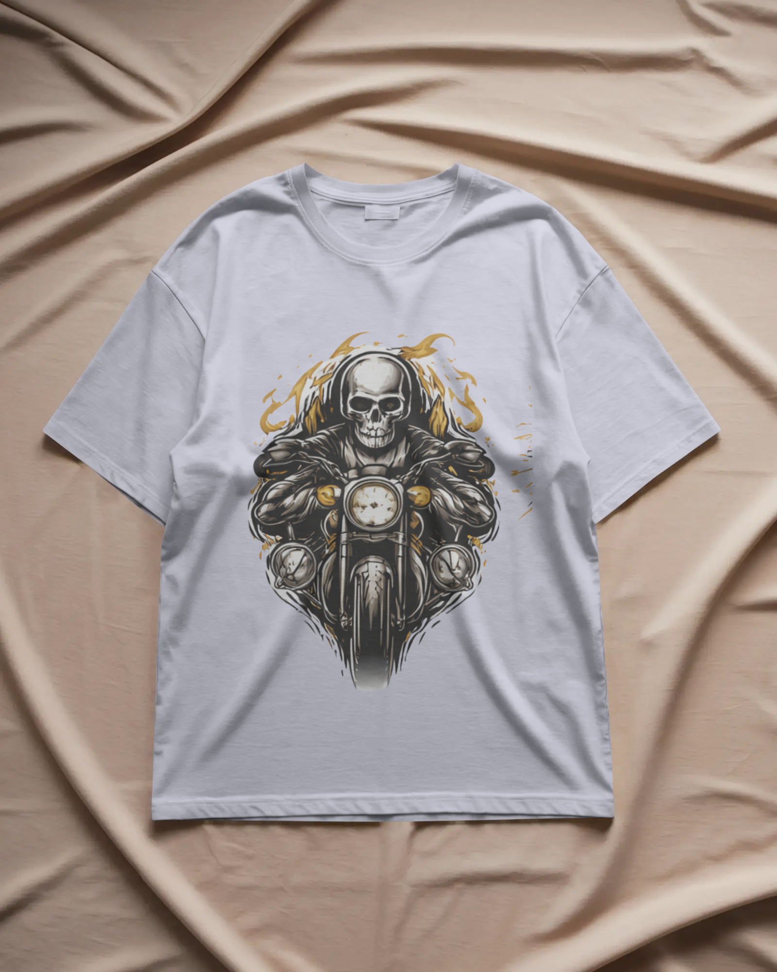 Skull Biker Graphic T-Shirt – Vintage Motorcycle Streetwear Tee