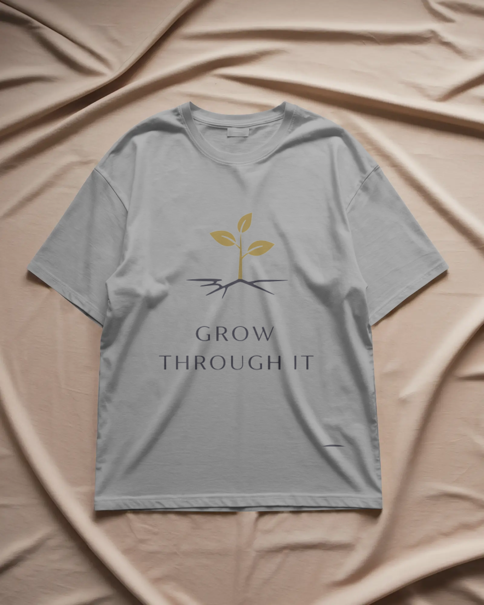 Grow Through It Women Crop Top – Minimal Growth Motivation Graphic Tee T-Shirt