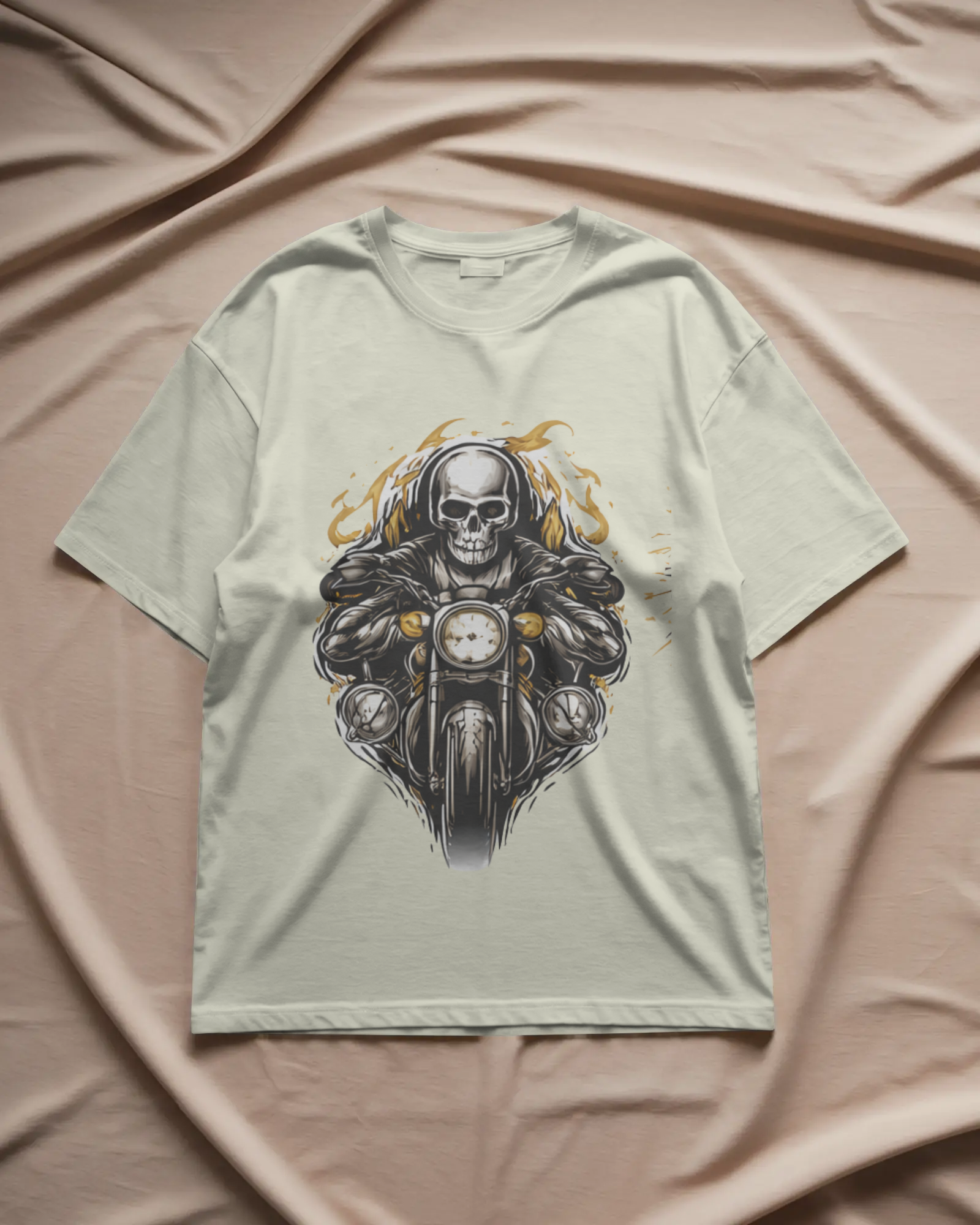 Skull Biker Graphic T-Shirt – Vintage Motorcycle Streetwear Tee