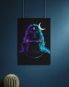 Adiyogi Shiva Neon Art Poster – Cosmic Meditation Wall Decor