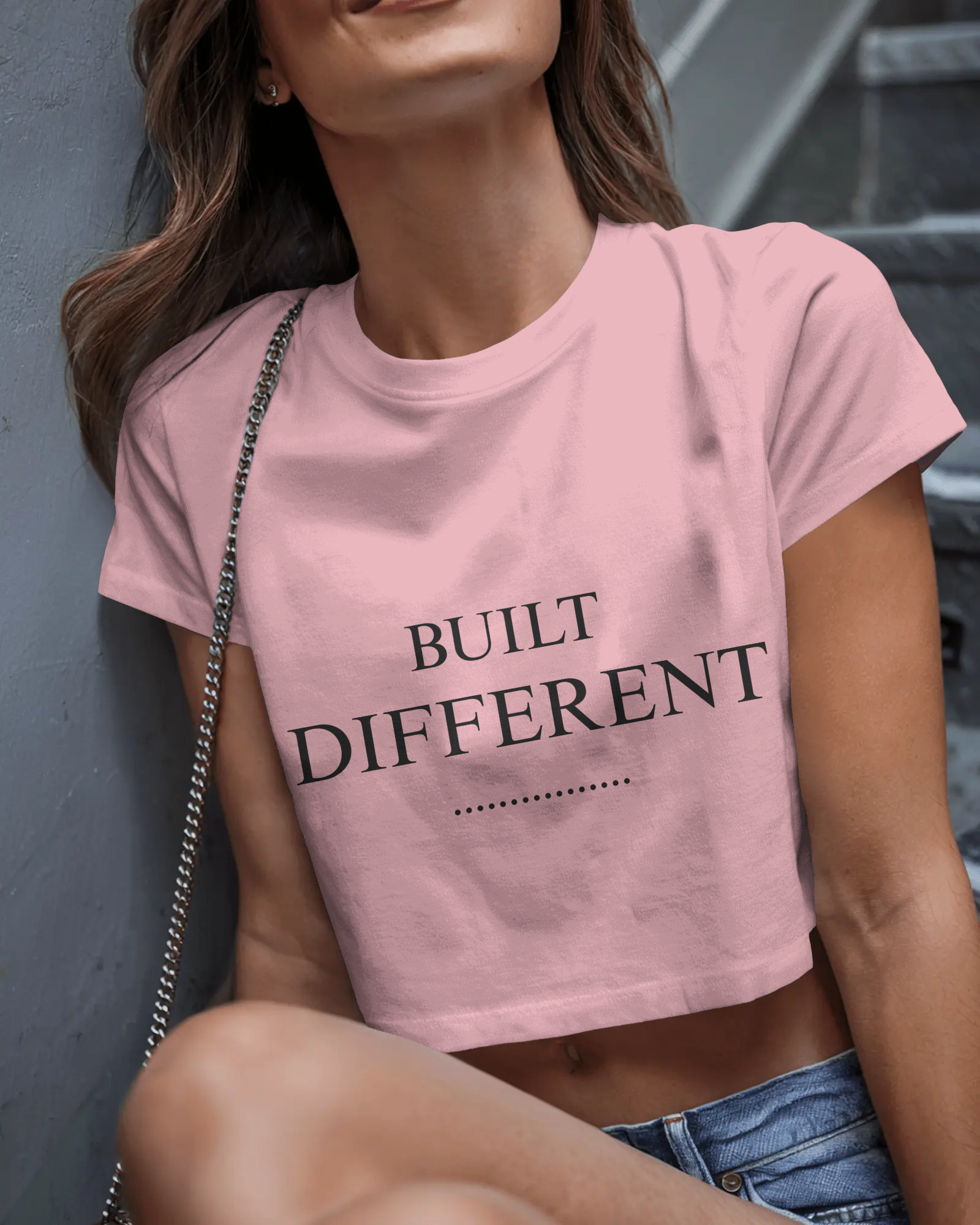 Built Different Women Crop Top – Bold Motivational Graphic Tee