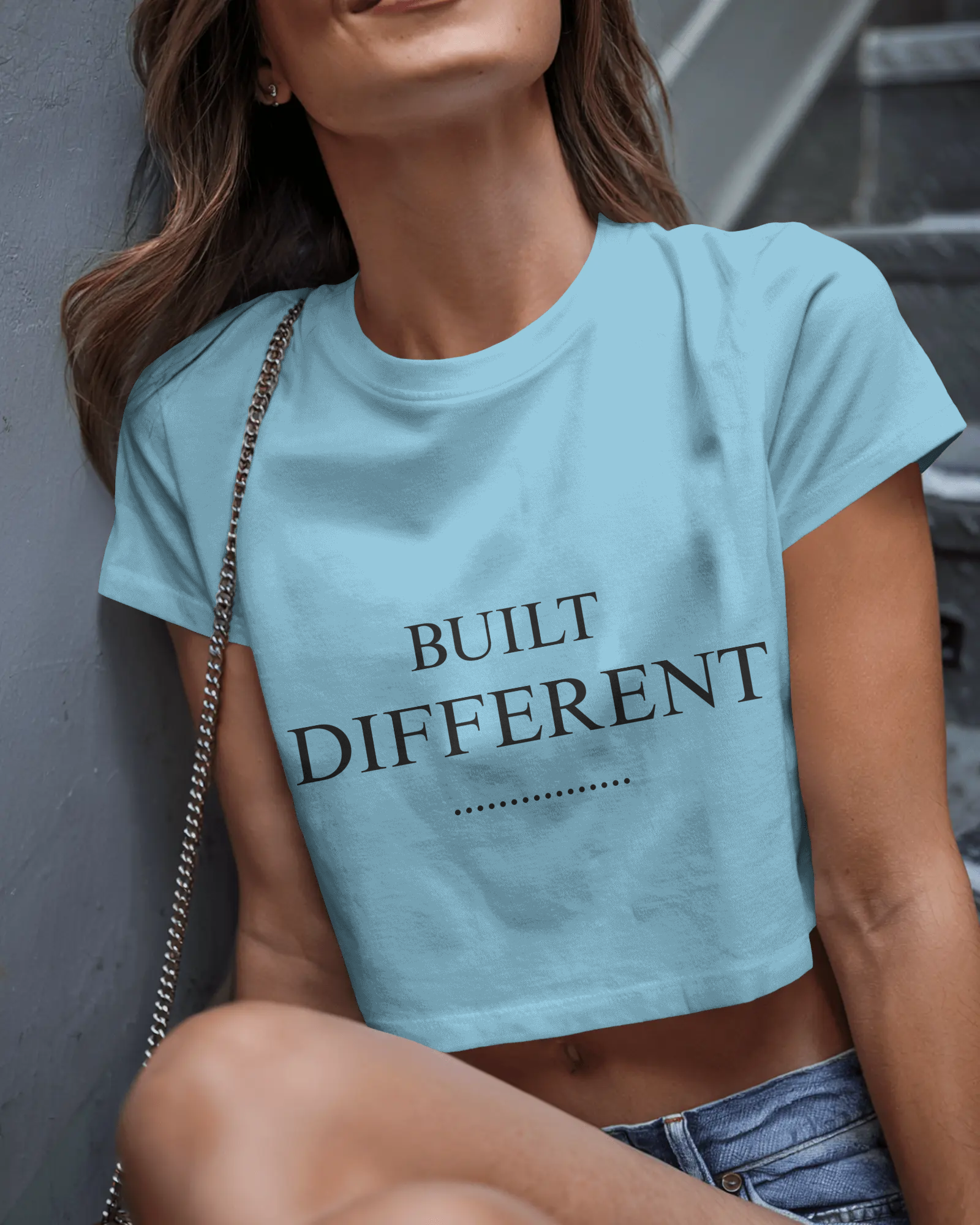 Built Different Women Crop Top – Bold Motivational Graphic Tee