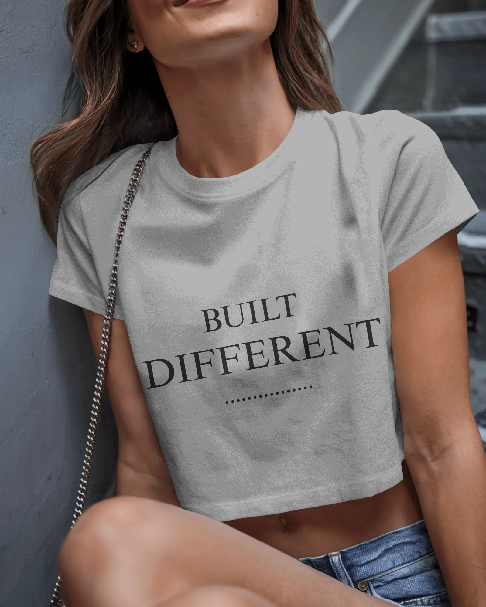 Built Different Women Crop Top – Bold Motivational Graphic Tee
