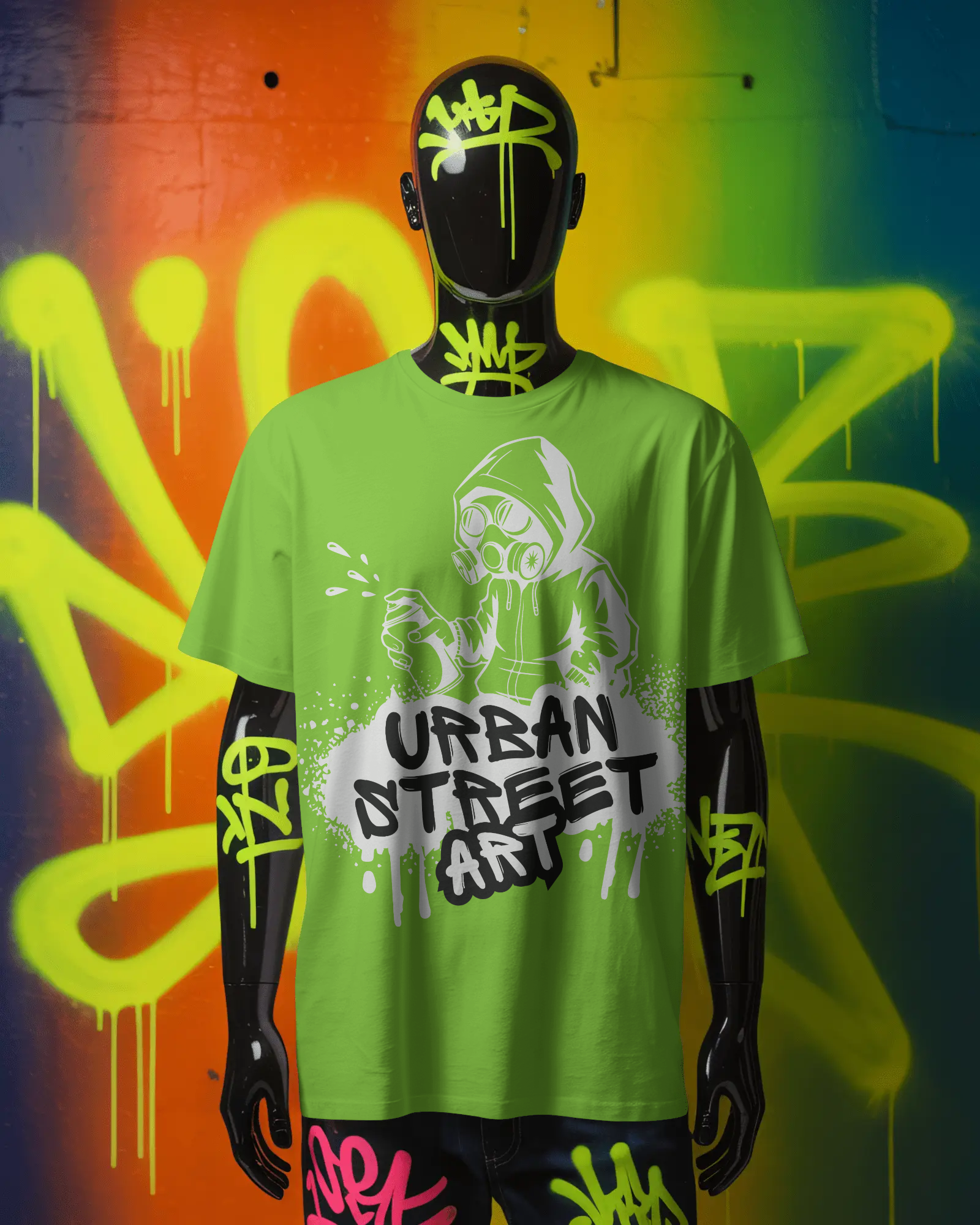 Urban Street Art Graphic T-Shirt – Graffiti Spray Paint Tee