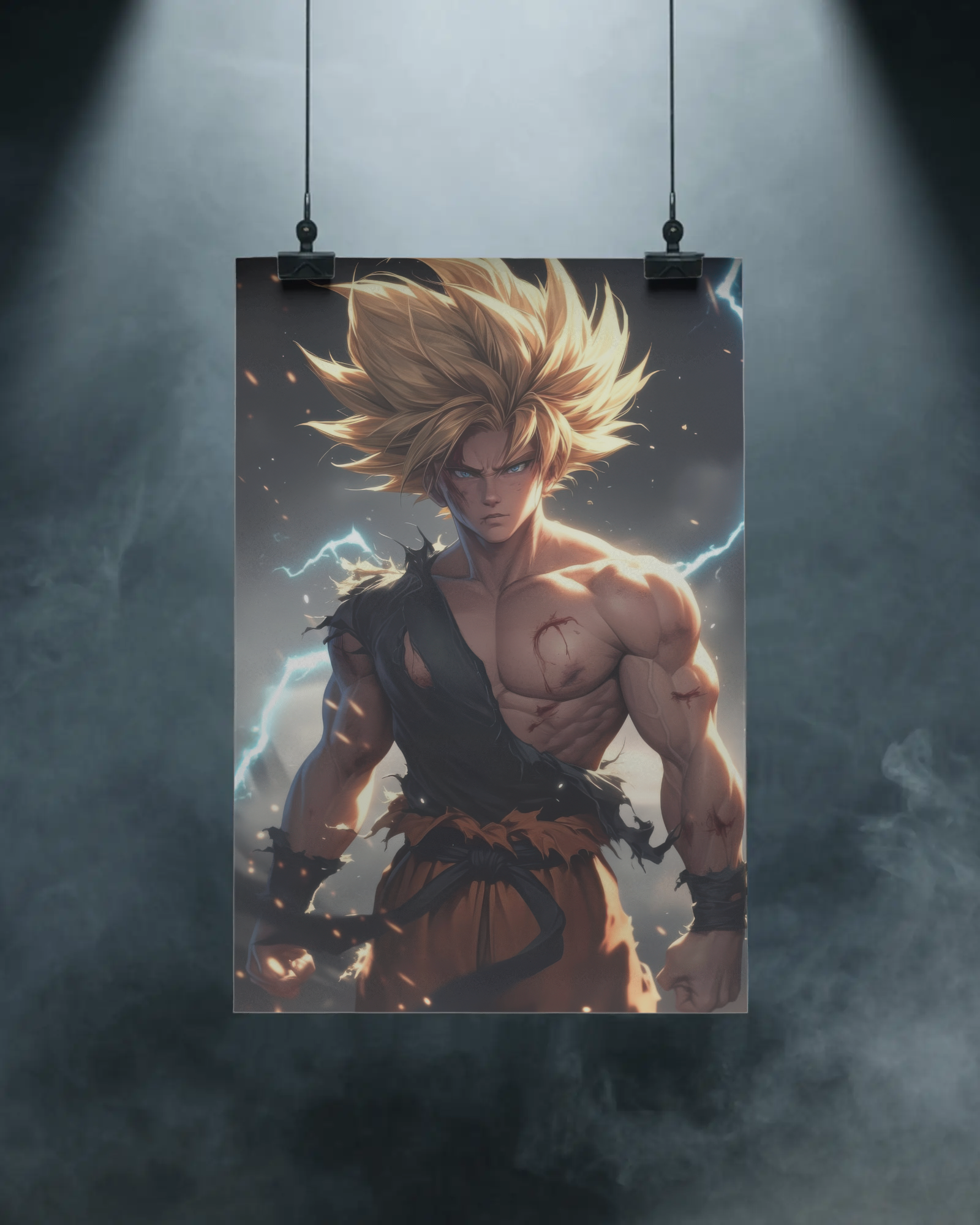 Stormborn Saiyan – Lightning Ascension Anime-Inspired Power Poster