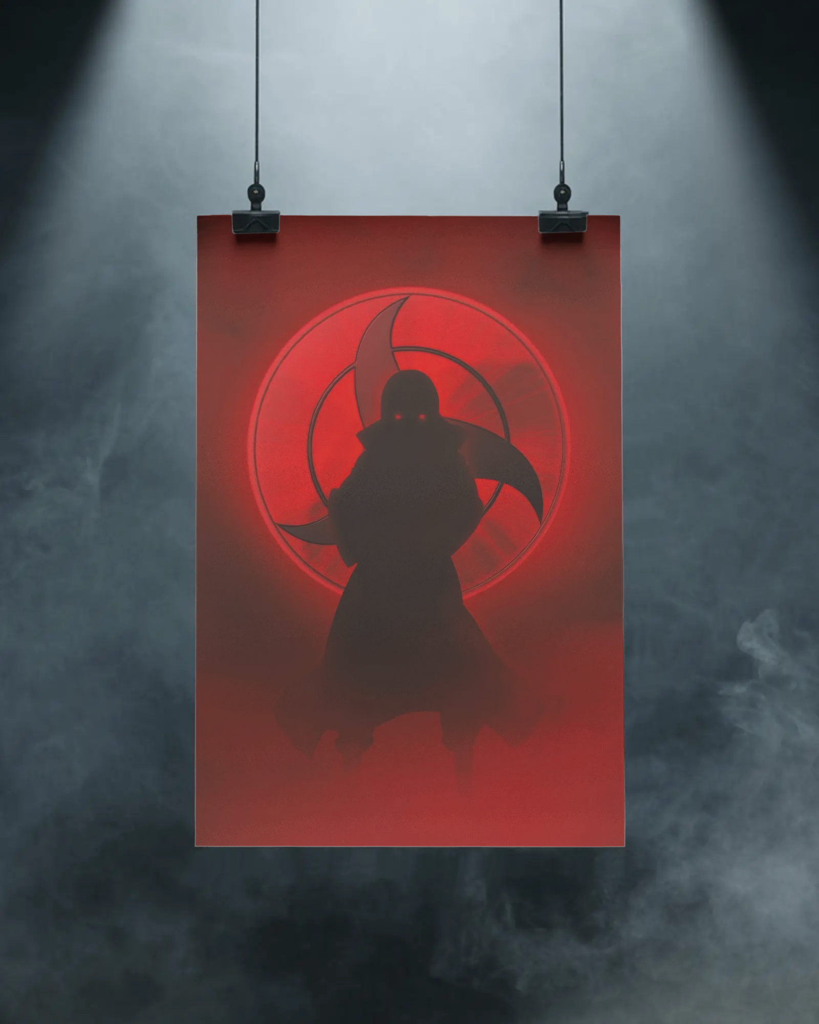 Crimson Eclipse – Forbidden Shinobi Anime-Inspired Shadow Poster