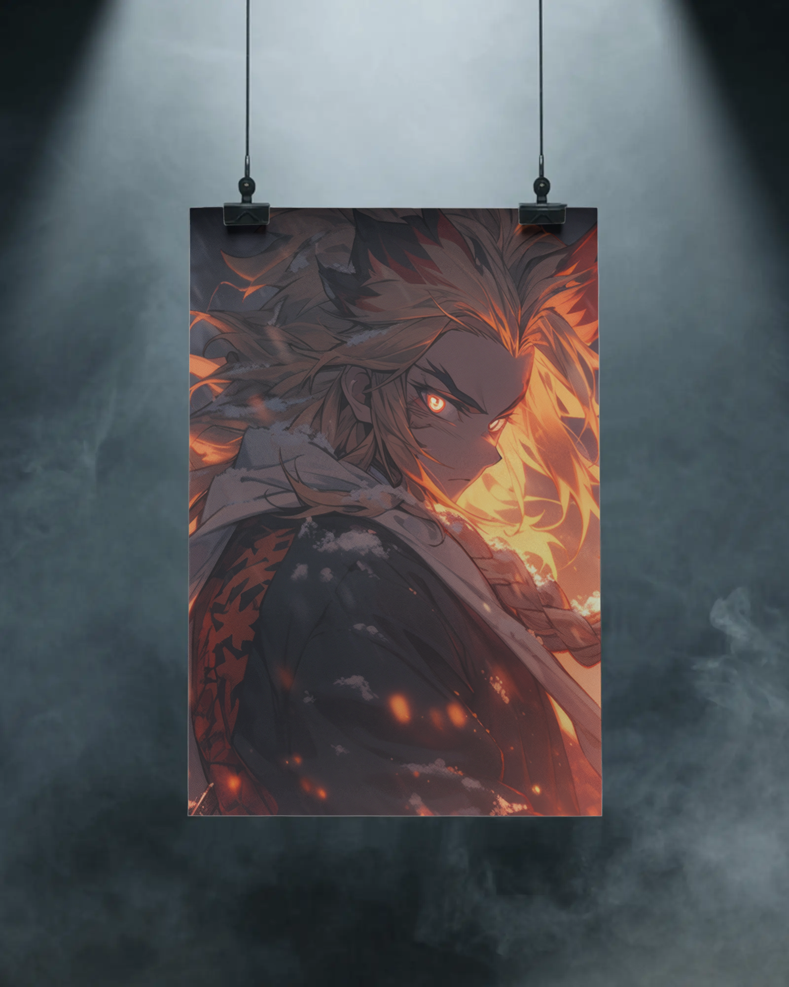 Blazing Resolve – Flame Guardian Anime-Inspired Power Poster