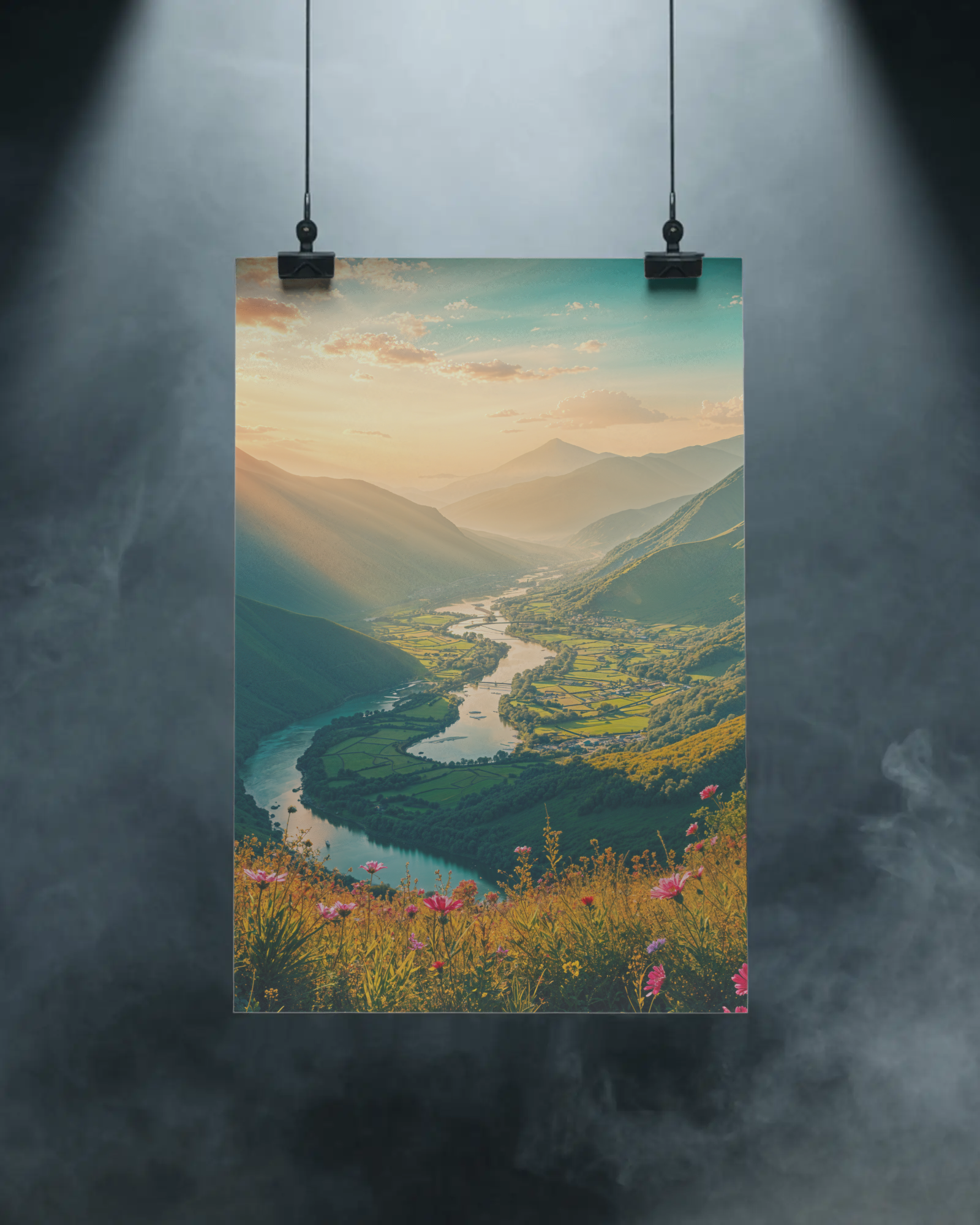 Eternal Valley – Serene Mountain Landscape Nature Poster