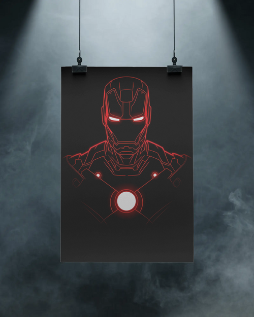 Arc Core Sentinel – Futuristic Armor Hero Inspired Minimalist Poster